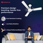 Havells 1200mm Enticer BLDC Prime Ceiling Fan| Compatible with Regulator & Remote| Upto 55% Energy Saving|