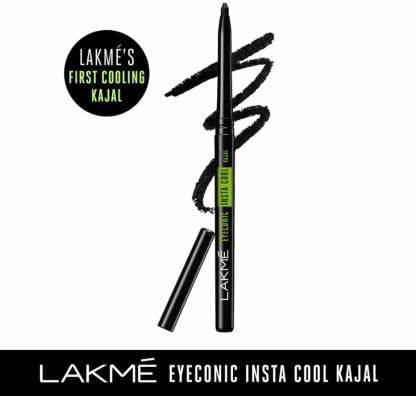 LAKMÉ Eyeconic Insta Cool Kajal, Matte Finish Pencil (Pack Of 2) (0.35G X 2) (Black, 0.7G), Multi