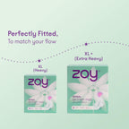 ZOY Herbal Sanitary Pads for Women XL,XL+ Heavy Flow, Extra Heavy Flow |18 Pads