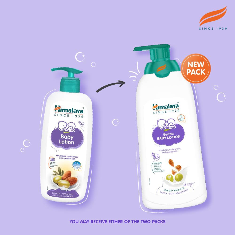 Himalaya Gentle Baby Lotion 700ml | with Almond oil, Olive oil, Country Mallow | No.1 Doctor-Prescribed Brand |pH 5.5 formulation | Nourishes and moisturizes your baby's skin | Safe for Newborns
