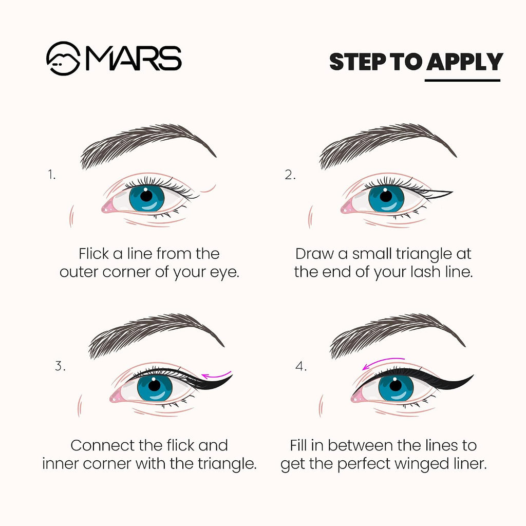 MARS Free Flow Eyeliner with Demi Matte Finish | Long Lasting, Smudgeproof & Easy Glide Formula (6 ml)