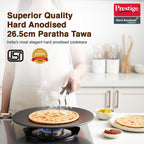Prestige Hard Anodized Plus Roti/Chapati Tawa (Aluminium)|Wide Base with 26.5 cm|