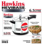 Hawkins Aluminium 6.5 Litre Hevibase Pressure Cooker, Induction Inner Lid Cooker, Silver (IH65)