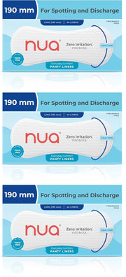 Nua Ultra-Soft Panty Liners For Women Daily Use - 40 Liners | 190mm Long