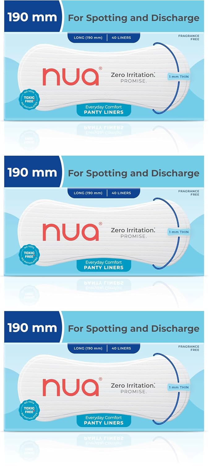 Nua Ultra-Soft Panty Liners For Women Daily Use - 40 Liners | 190mm Long
