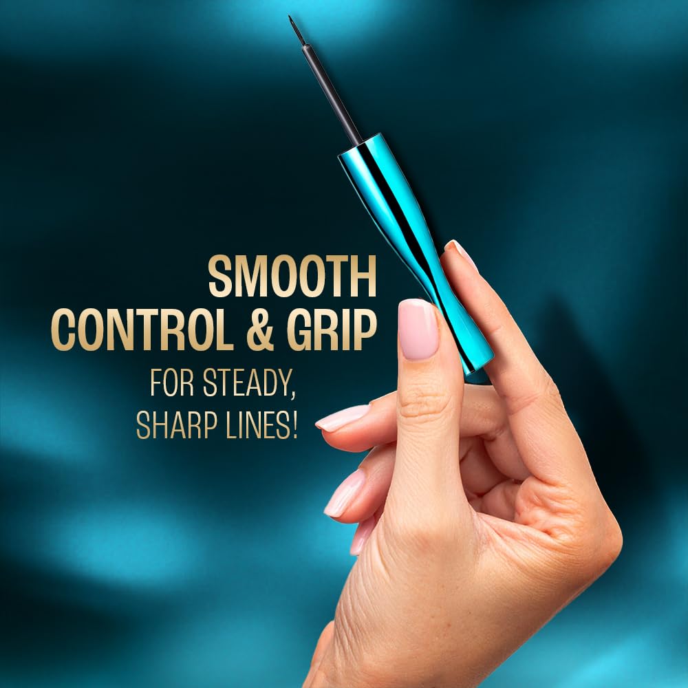 LAKME 9to5 Eyeconic Waterproof Liquid Eyeliner, Intense Black, 4.5 ml, for Precise Eye Definition, with Quick-Dry Formula, Smudgeproof and Waterproof