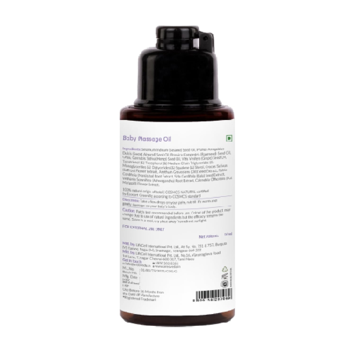 AreoVeda Organic Cold-Pressed Baby Massage Oil