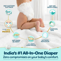 Pampers Premium Care Pant Style Baby Diapers L 44 Count | No Marks Design | Voted India’s #1 Softest Diaper | All in 1 diaper with 360 Cottony Softness