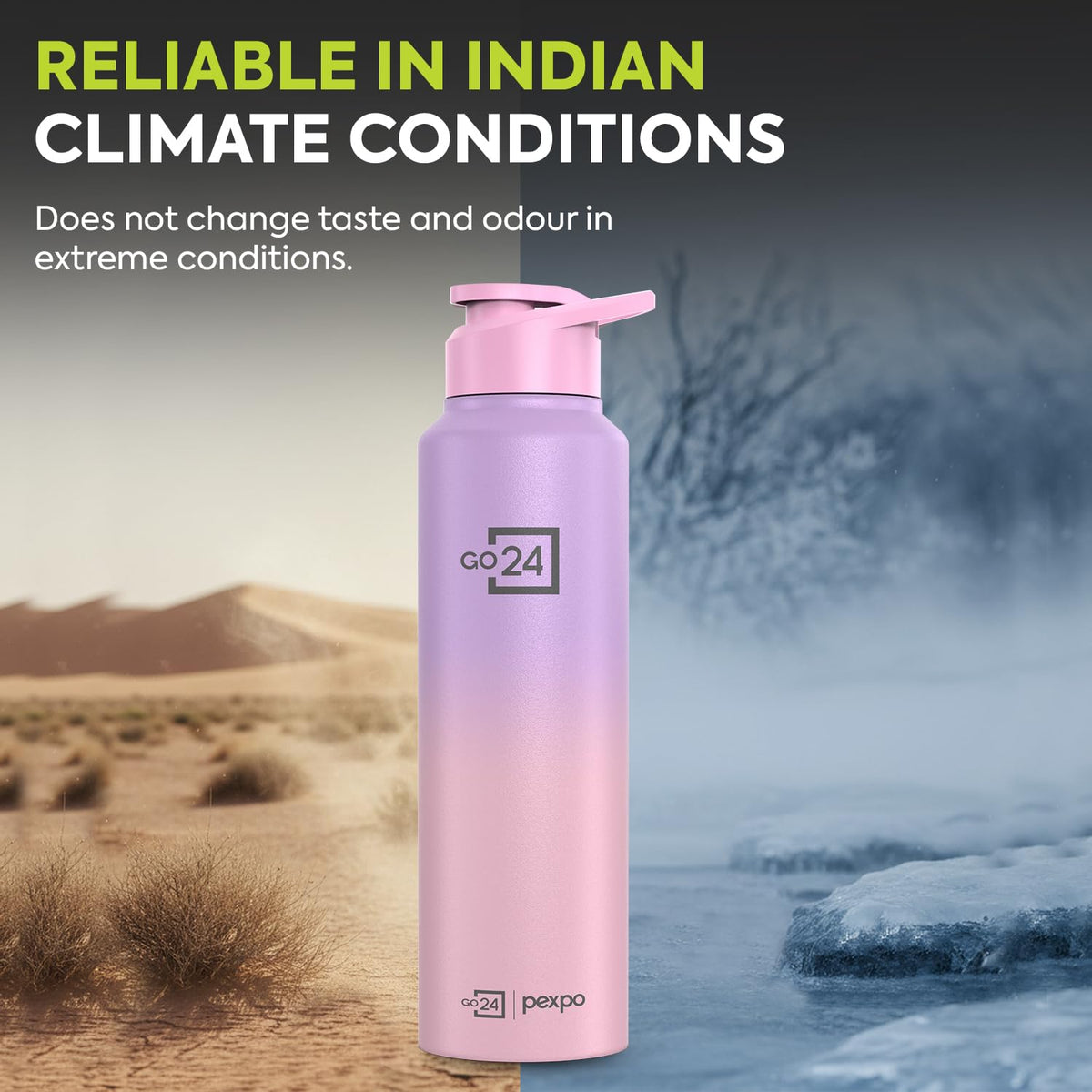 Stainless Steel Water Bottle Craft Pink-Purple Ombre 950ml