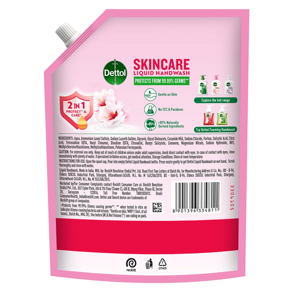 Dettol Liquid Handwash Refill – Skincare Hand Wash- 1350ml