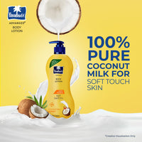 Parachute Advansed Soft Touch Body Lotion for Women & Men, All Skin types, 600ml | Pure Coconut Milk & Honey, 100% Natural, 72h Moisturisation