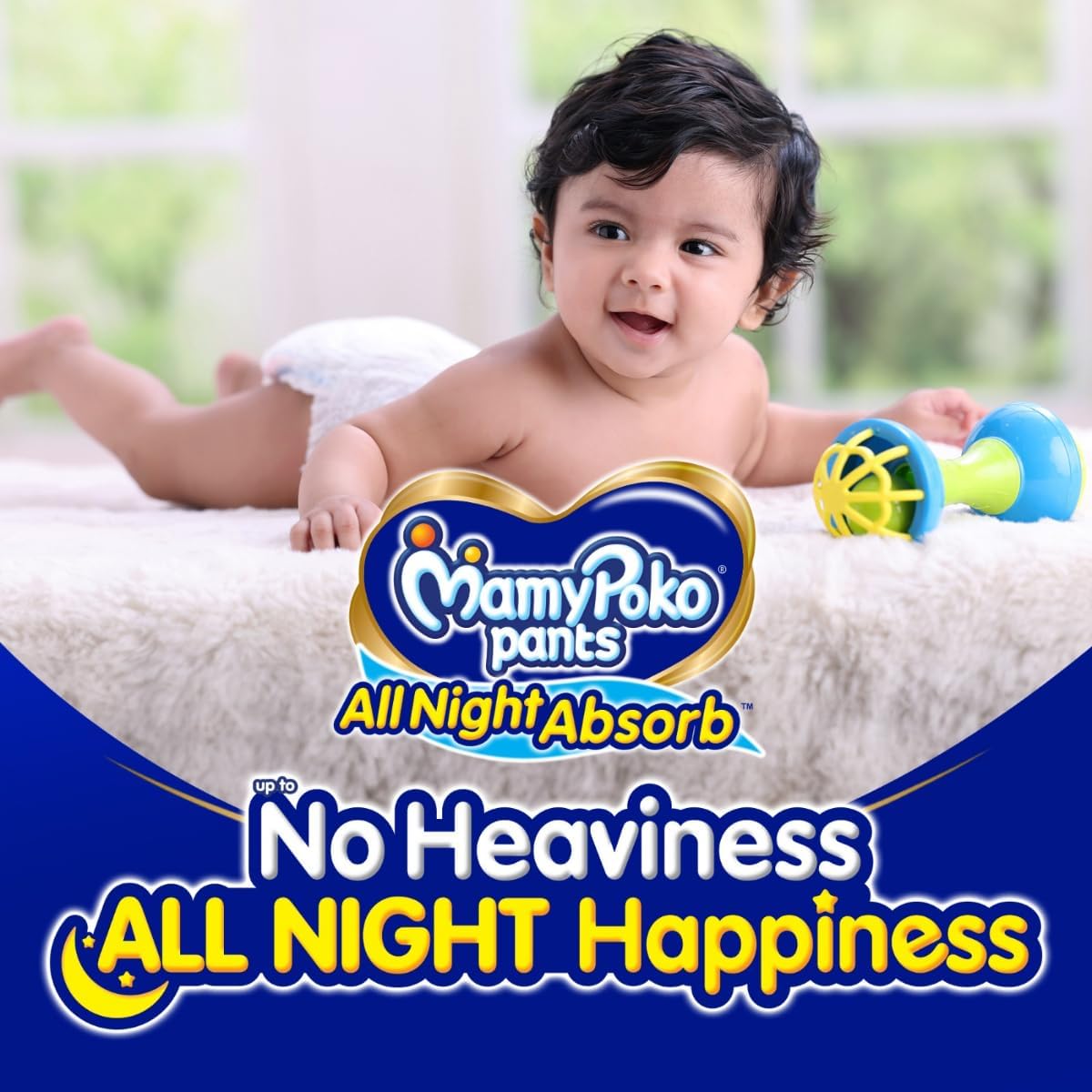 MamyPoko Pants All Night Absorb Baby Diapers, Size S (4-8 kg), 76 Count, Pack of 2