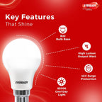 EVEREADY 12W LED Bulb, Cool White Day Light (6500K), E27 Base | Energy-Efficient, 4kV Surge Protection, Long-Lasting Durability, Pack of 6
