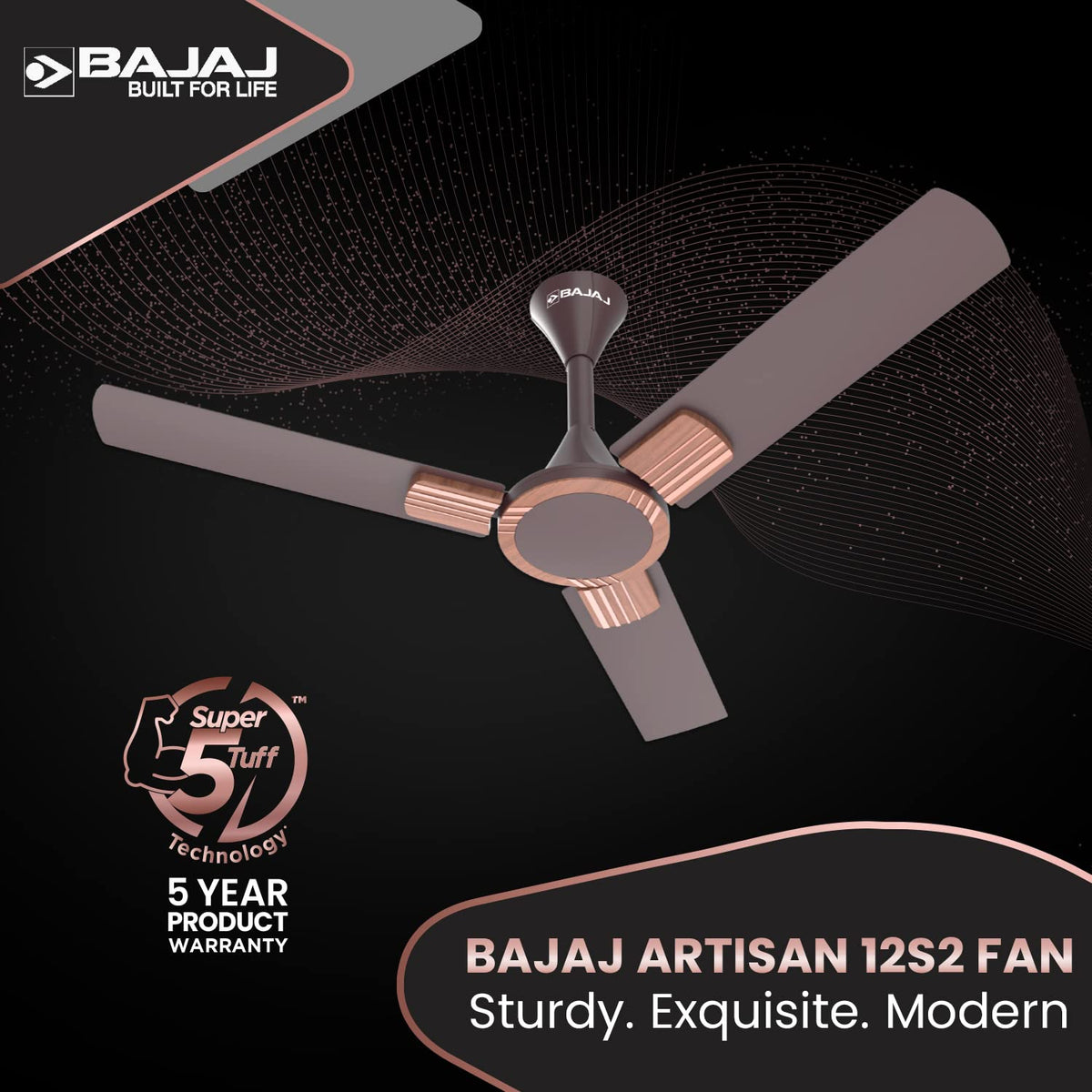 Bajaj Artisan 12S2 1200MM (48") Ceiling Fan | BEE-2 Star Rated Energy Efficient |