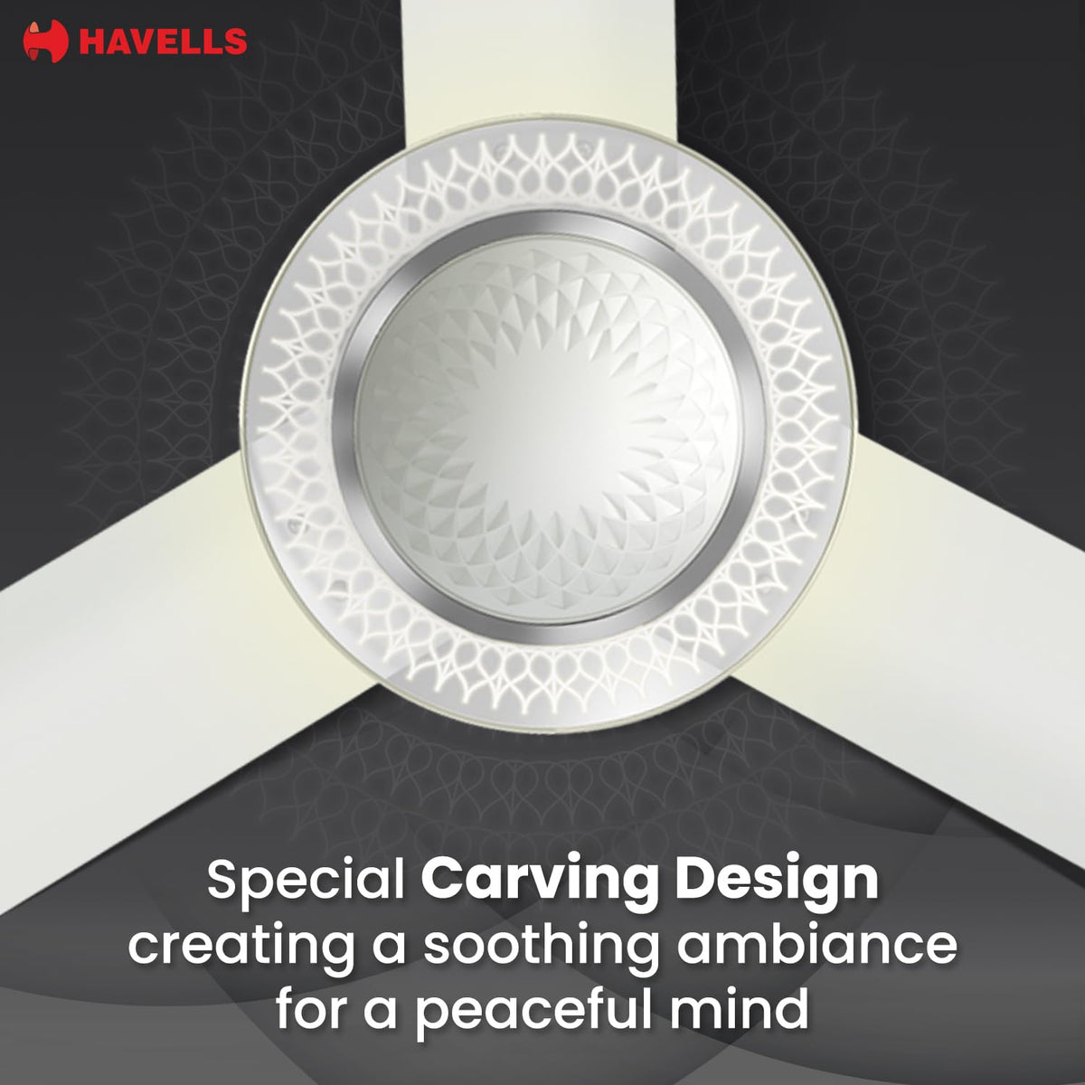 Havells CERA BLDC 1200mm Premium Underlight Ceiling Fan with 100% Pure Copper|Watt: 35|Air Flow: 225 cmm|Speed: 350 RPM|...
