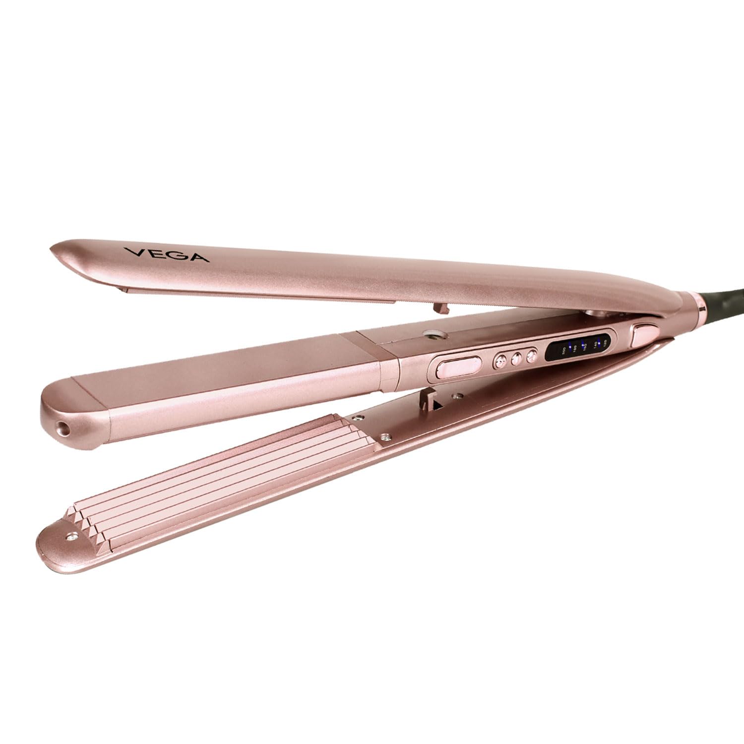 Vega Glam Glitz 2 In 1 Hair Styler, Straightener & Crimper with Keratin Infused Ceramic Coated Plates & 5