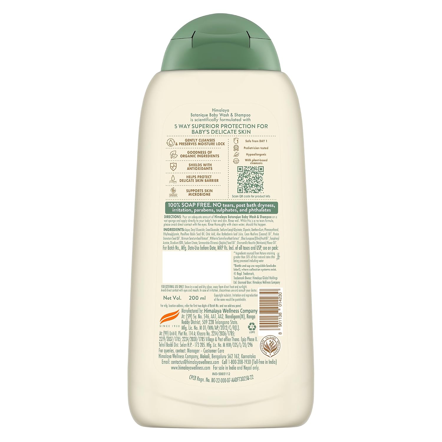 Himalaya Botanique Baby Wash & Shampoo 200 ml