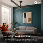 Orient Electric’s 1200 mm Pacific Air Déco| Decorative ceiling fan | Powerful airflow| BEE 1 Star Rated | 2-year warranty | Smoke Brown, pack of 1