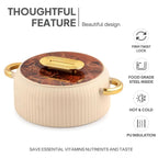 CELLO Castella Insulated Steel Casserole Set of 3 Pcs (1000ml, 1000ml, 1500ml) Gold Beige |