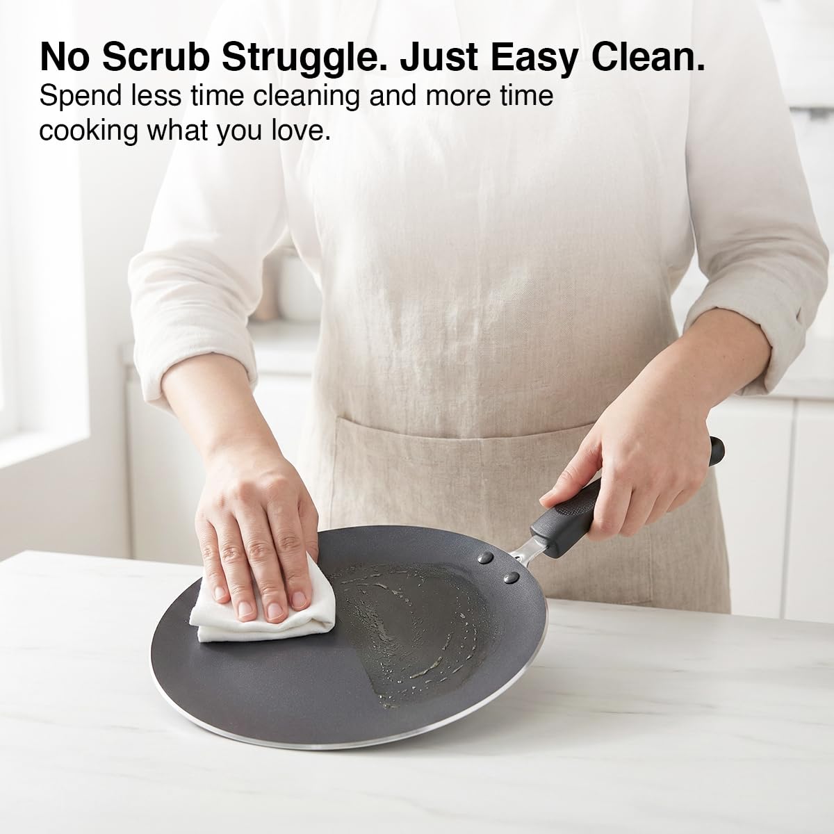 Prestige Aluminium Omega Select Plus Non-Stick Concave Tawa, 28 cm, Black
