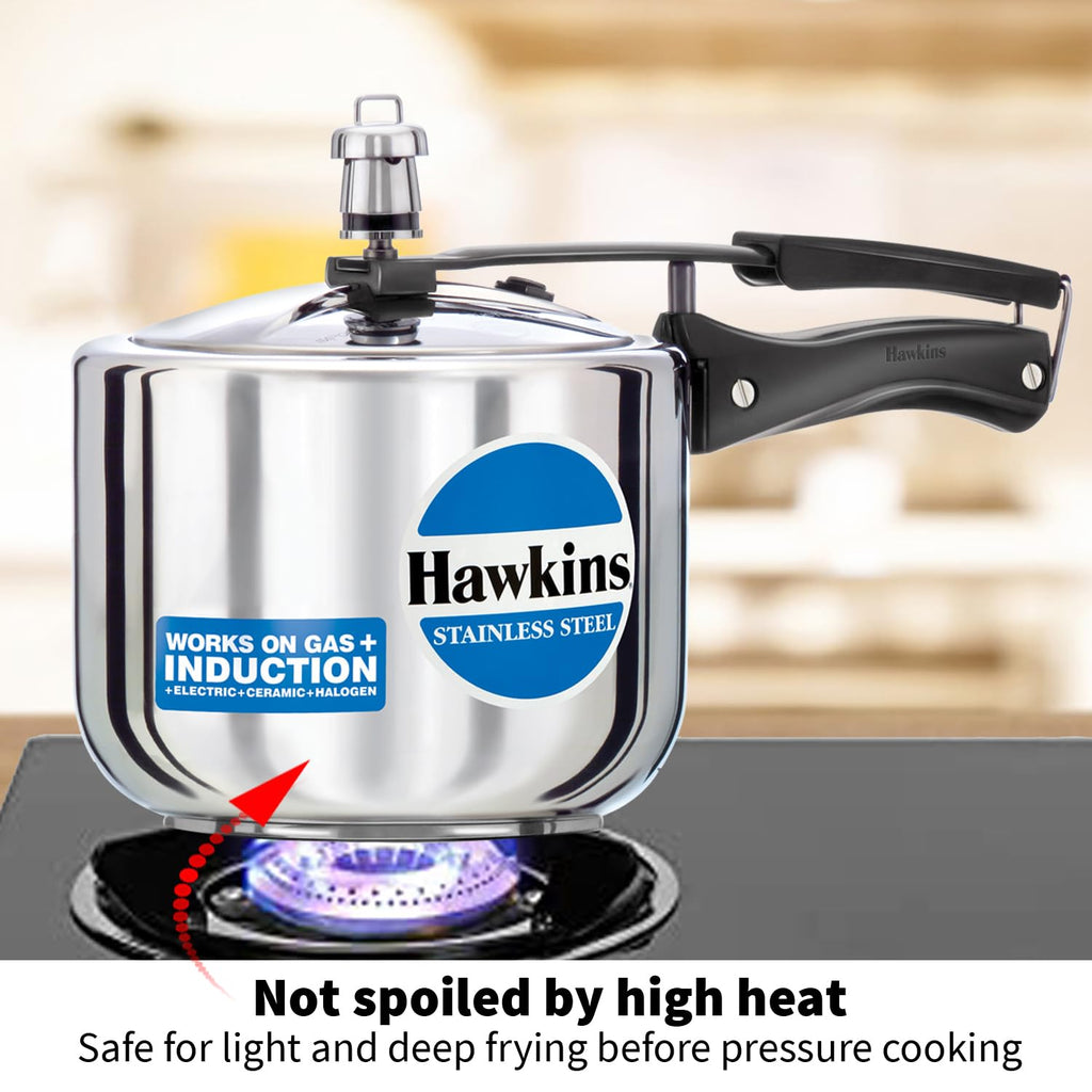Hawkins 3 Litre Pressure Cooker, Stainless Steel Inner Lid Cooker, Induction Cooker, Silver (Hss3T), 3 Liter