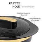 Cello Gold Crust Insulated Casserole Set of 3, (500ml, 1000ml, 1500ml) Black |