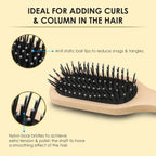 AGARO Prime Wooden Flat Hair Brush with Strong & flexible nylon bristles, having Anti- static ball tips, For Grooming, Volumising & Back Brushing, ideal for Men & Women