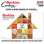 Hawkins 4 Litre Contura Black Pressure Cooker, Hard Anodised Inner Lid Cooker, Handi Cooker, Black (Cb40), 4 Liter