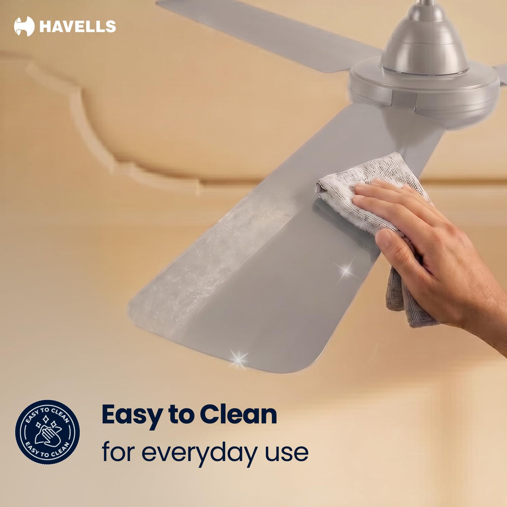 Havells 1200mm Ambrose Neo Energy Saving Ceiling Fan| Air Delivery: 220 m³/min| Speed: 370 RPM| 2 Year Warranty |(Pack of 1, Stone Grey)