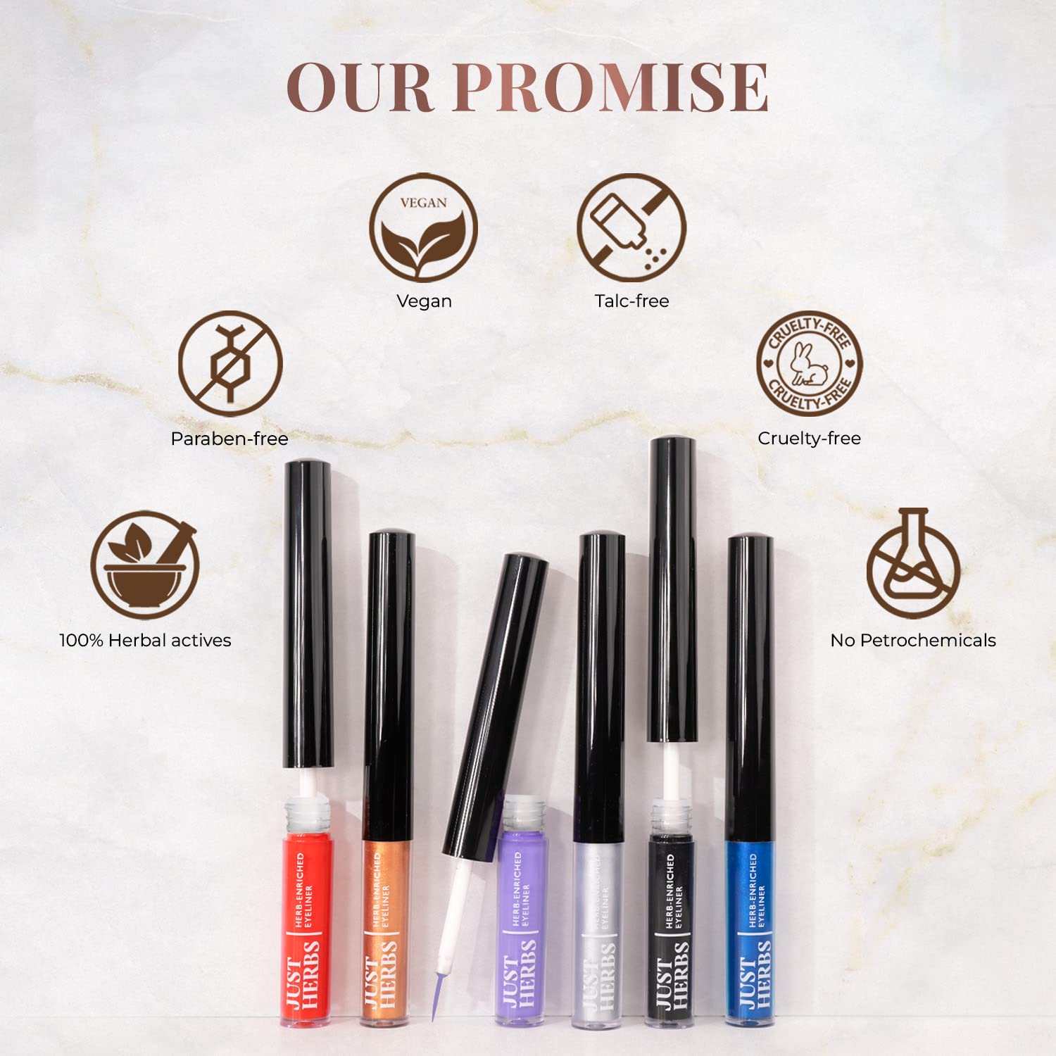 Just Herbs Eyeliner Waterproof and Smudge Proof, Long Lasting Eyeliners 2.5g (Platinum Silver)