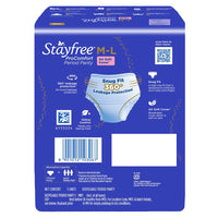 Stayfree ProComfort Period Panty for Women | Disposable Period Pants Pack of 5, M - L | Air Soft Cover | 360° Leakage Protection for Heavy Flow| Snug Fit | Odour Control