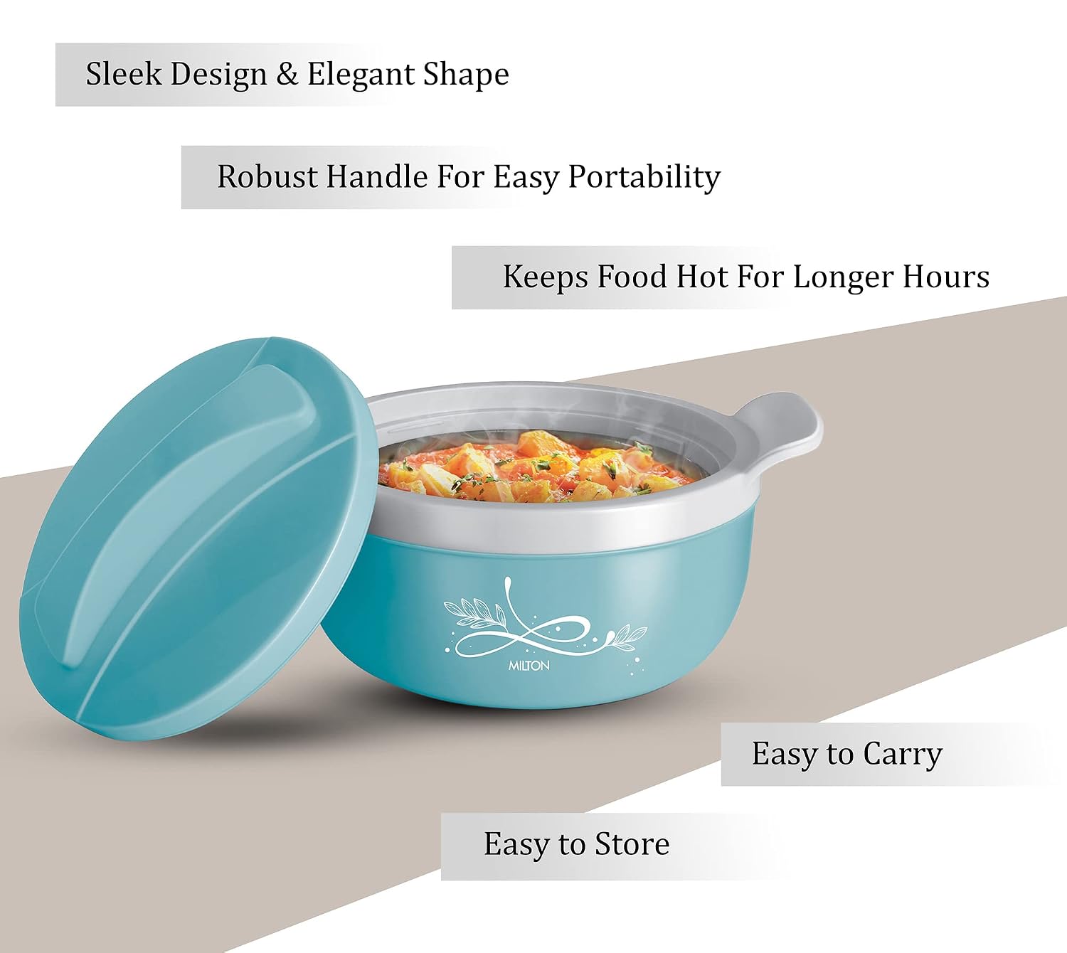 Milton Crave 2500 Insulated Inner Stainless Steel Casserole, 2150 ml, Blue |