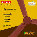 USHA Aeroedge 1200mm BLDC Ceiling Fan with RF Remote | BEE 5 Star Rated Energy Efficient | 100% Copper Motor | High Air Delivery 220CM | 3-Year Motor &...