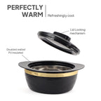 Cello Gold Crust Insulated Casserole Set of 3, (500ml, 1000ml, 1500ml) Black |