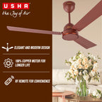 USHA Aeroedge 1200mm BLDC Ceiling Fan with RF Remote | BEE 5 Star Rated Energy Efficient | 100% Copper Motor | High Air Delivery 220CM | 3-Year Motor &...