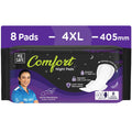 Pee Safe Comfort Night Pads XXXXL-8 Pads - 405Mm | 76% Longer | Heavy Flow Nights, Super Soft Topsheet, Dual Wings, Extra Wide Back, Overnight Protection,...