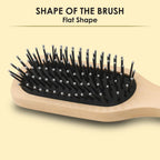 AGARO Prime Wooden Flat Hair Brush with Strong & flexible nylon bristles, having Anti- static ball tips, For Grooming, Volumising & Back Brushing, ideal for Men & Women