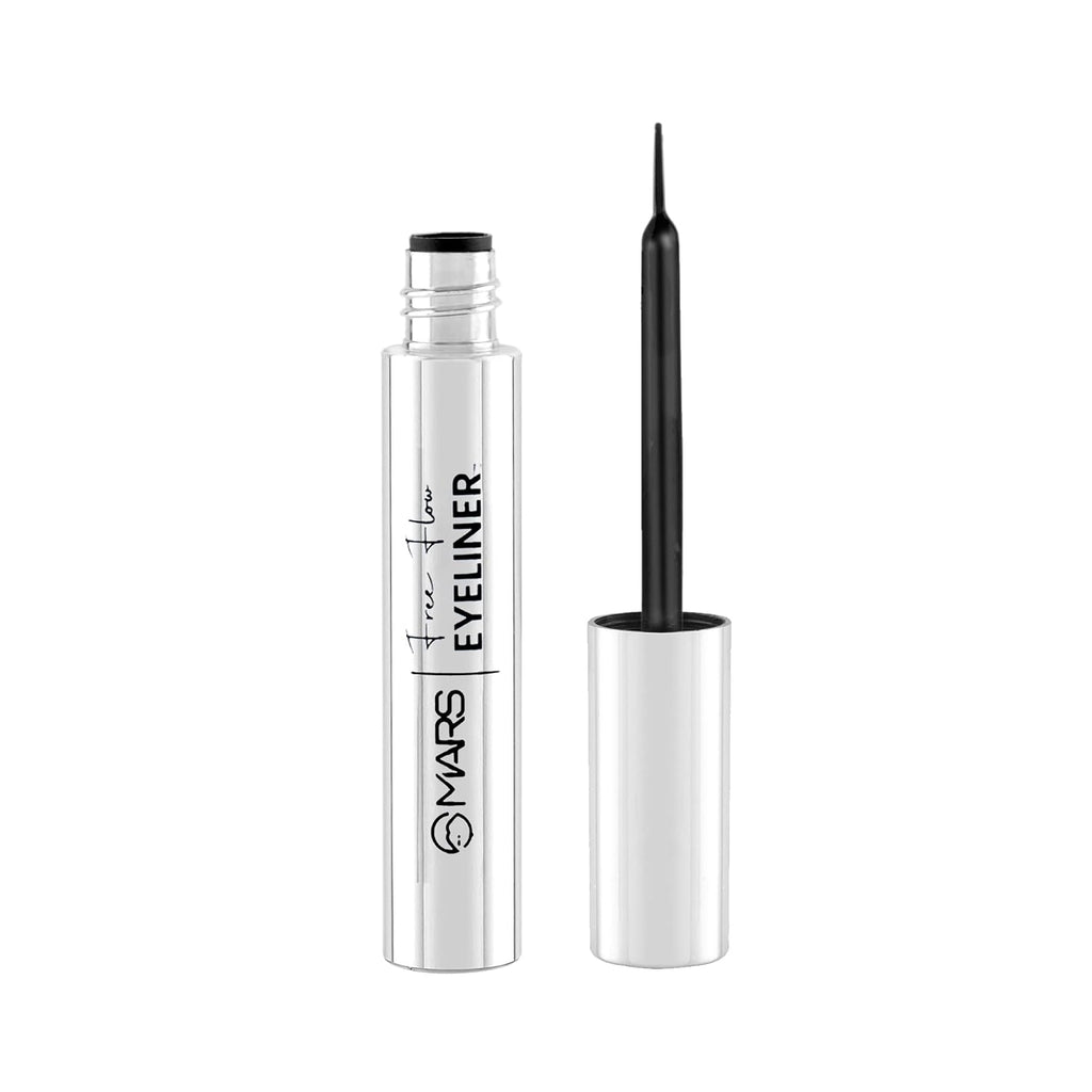 MARS Free Flow Eyeliner with Demi Matte Finish | Long Lasting, Smudgeproof & Easy Glide Formula (6 ml)