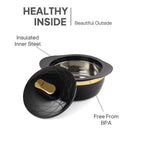 Cello Gold Crust Insulated Casserole Set of 3, (500ml, 1000ml, 1500ml) Black |