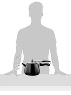 Hawkins 4 Litre Contura Black Pressure Cooker, Hard Anodised Inner Lid Cooker, Handi Cooker, Black (Cb40), 4 Liter
