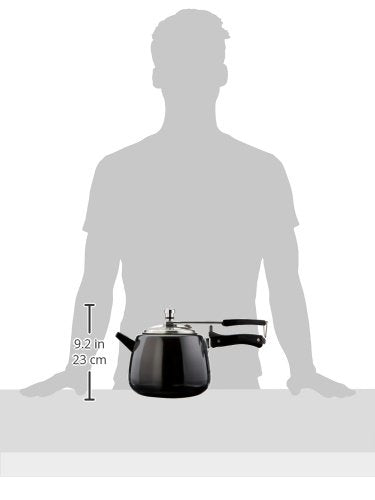 Hawkins 4 Litre Contura Black Pressure Cooker, Hard Anodised Inner Lid Cooker, Handi Cooker, Black (Cb40), 4 Liter