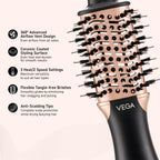 VEGA Litstyle L3 Volumizer Hair Blow Dryer Brush With 3 Heat/2 Speed Settings, 360° Airflow Vent, 3 in 1 Compact Hot Air Brush For Women, Tourmaline Ceramic