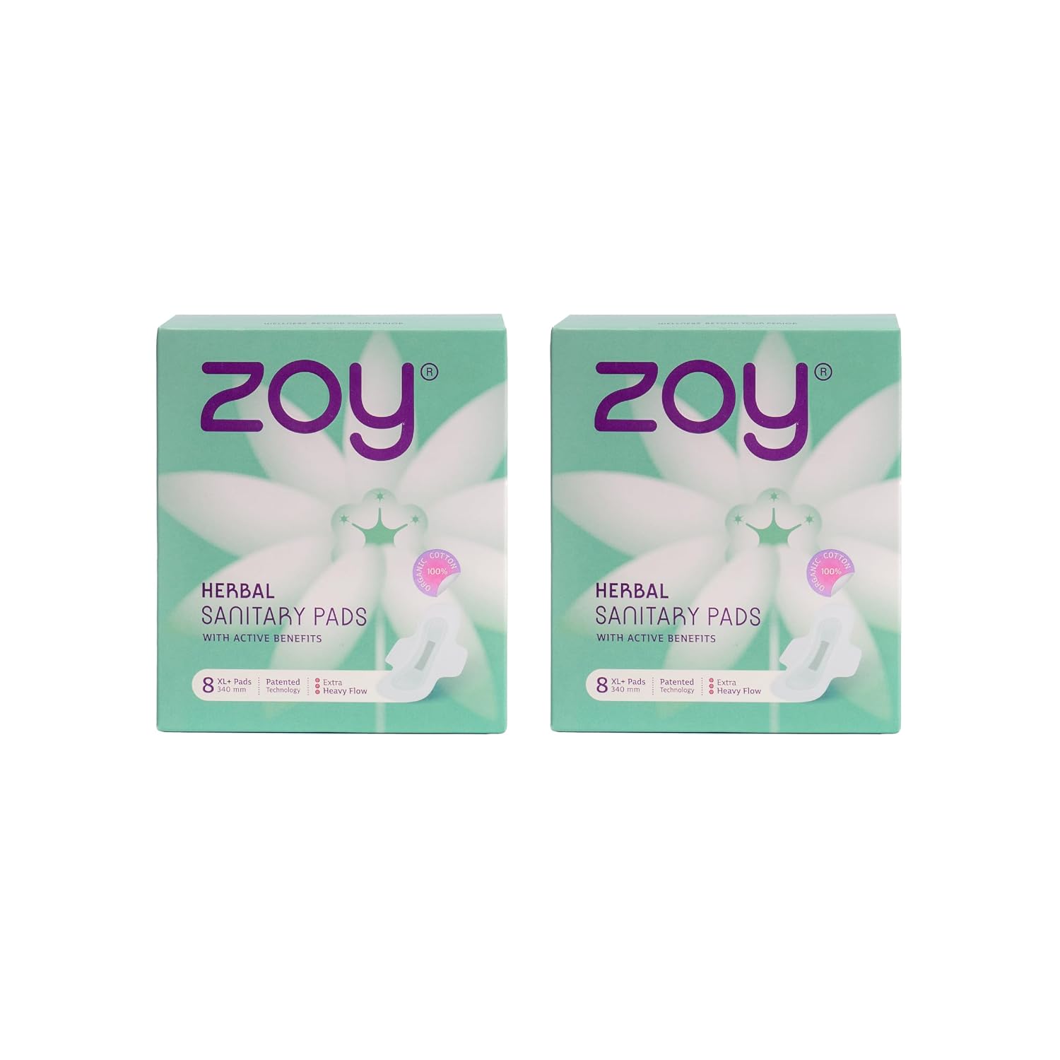 ZOY Herbal Sanitary Pads for Women XL Heavy Flow | 20 Pads