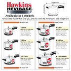 Hawkins Aluminium 6.5 Litre Hevibase Pressure Cooker, Induction Inner Lid Cooker, Silver (IH65)