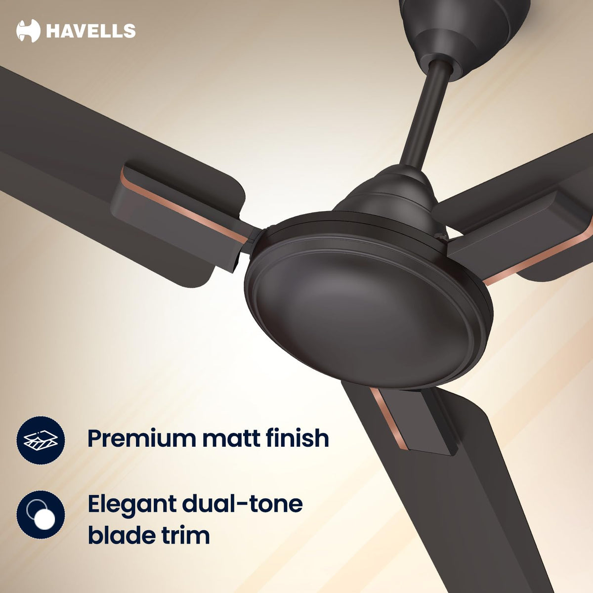 Havells 1200mm Ambrose Neo Energy Saving Ceiling Fan| Air Delivery: 220 m³/min| Speed: 370 RPM| 2...