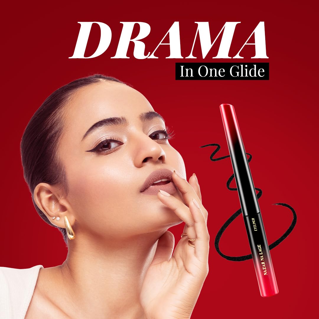 LoveChild Masaba Liquid Eyeliner (Black), Waterproof Smudge-Proof Eyeliner with HD Gloss Finish, Quick Drying Eye Liner and Long Lasting Eye Makeup for...