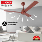 USHA Aeroedge 1200mm BLDC Ceiling Fan with RF Remote | BEE 5 Star Rated Energy Efficient | 100% Copper Motor | High Air Delivery 220CM | 3-Year Motor &...