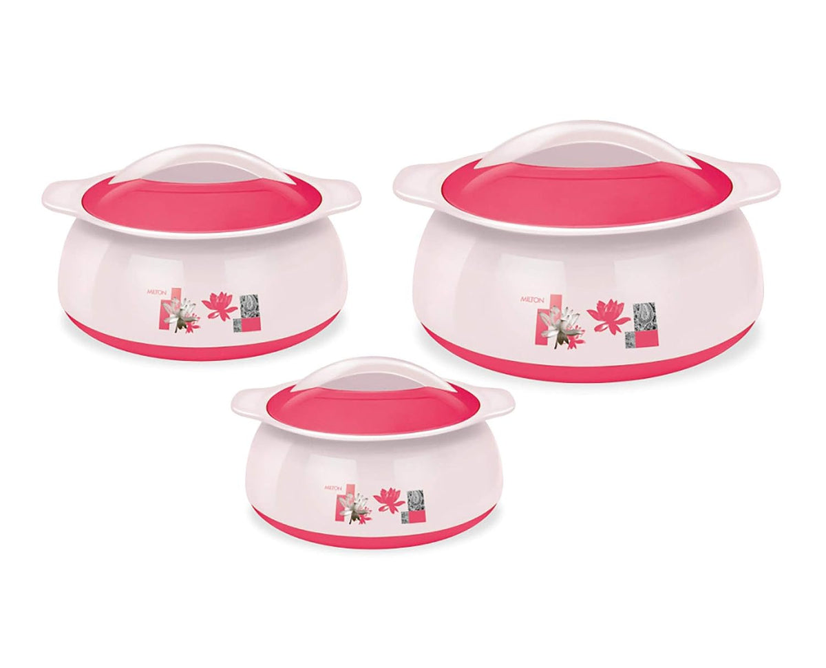 MILTON Delish Jr Insulated Inner Stainless Steel Casserole Gift Set of 3, Ivory