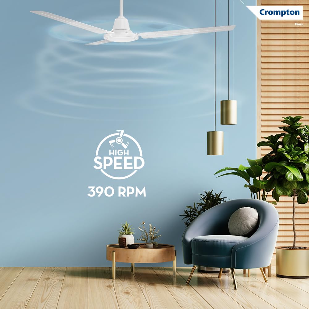 Crompton Surebreeze Sea Sapphira 1200 mm Ceiling Fan for Home | 2026 Model | BEE Star Rated | Energy Efficient | Superior Air Delivery | High Speed | 2 Year Brand Warranty | Opal White