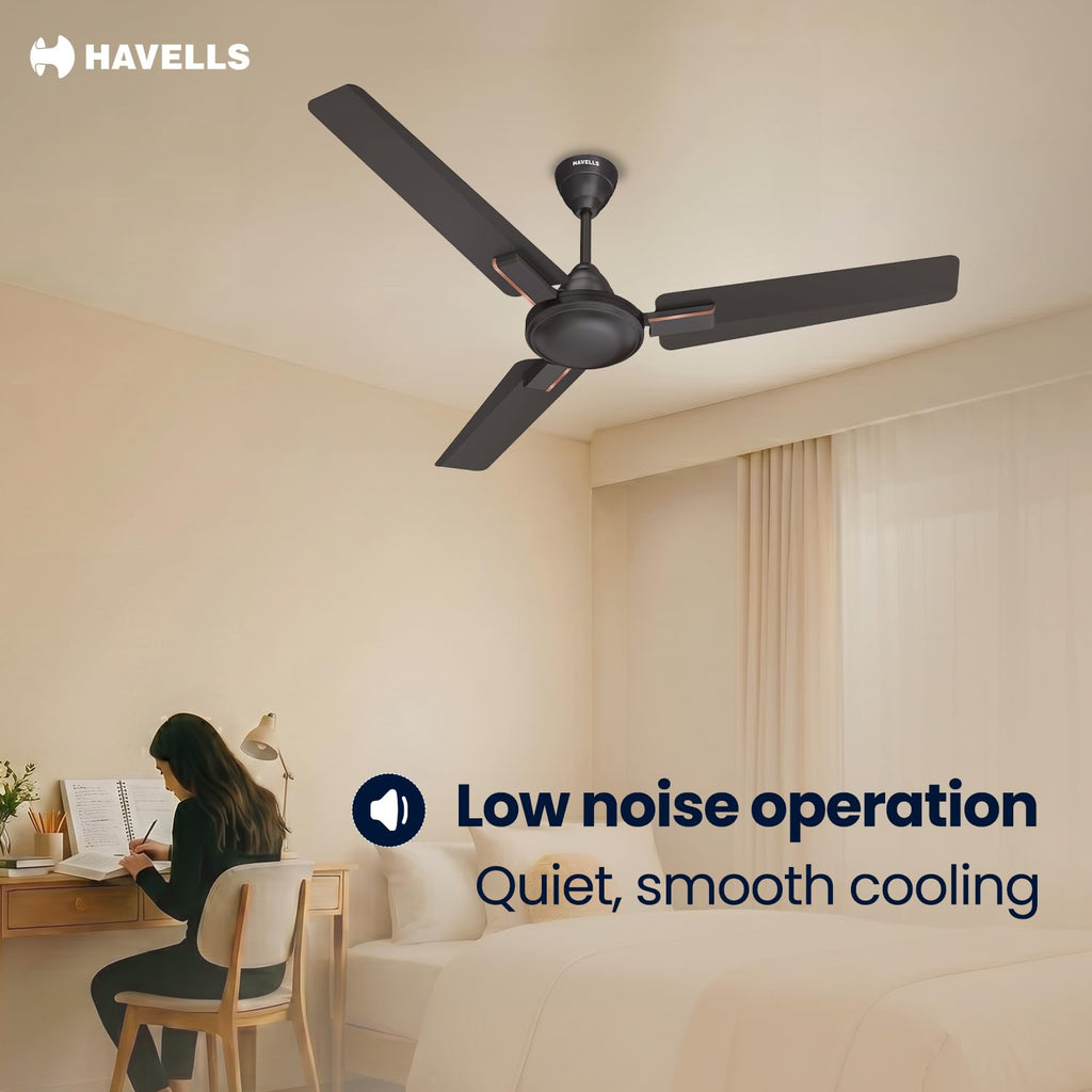 Havells 1200mm Ambrose Neo Energy Saving Ceiling Fan| Air Delivery: 220 m³/min| Speed: 370 RPM| 2...